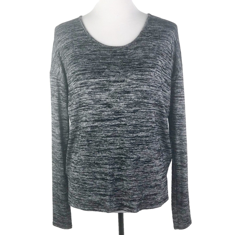 Rag And Bone Top Womens Small Black Space Dye Back Cutout Stretch Knit Grunge